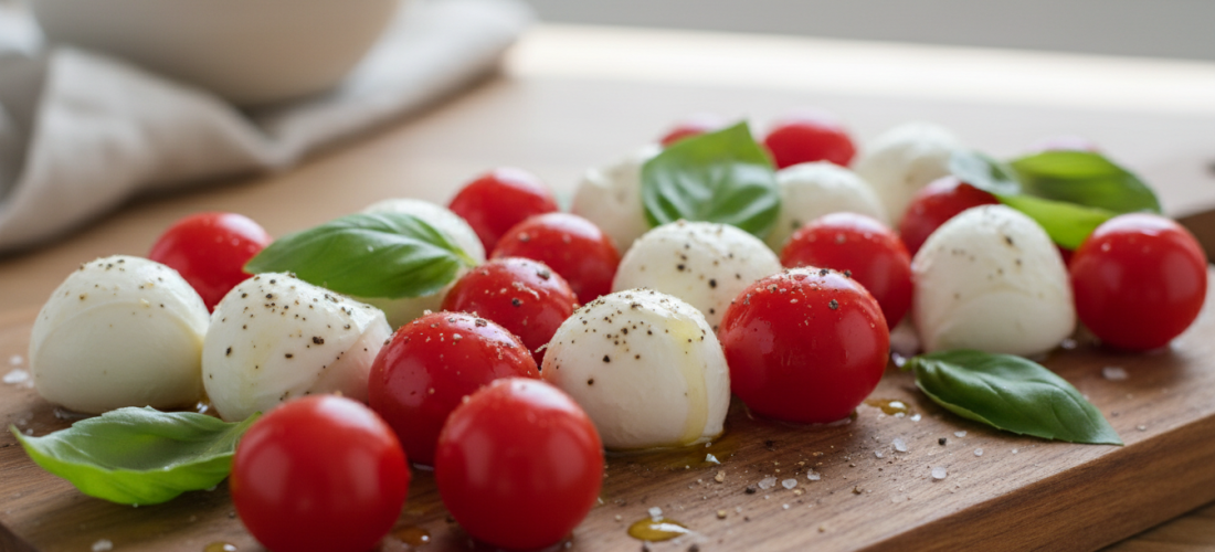 découvrez notre recette facile et fraîche de bouchées légères à la mozzarella et tomates cerises, parfaites pour un apéritif gourmand et sain.