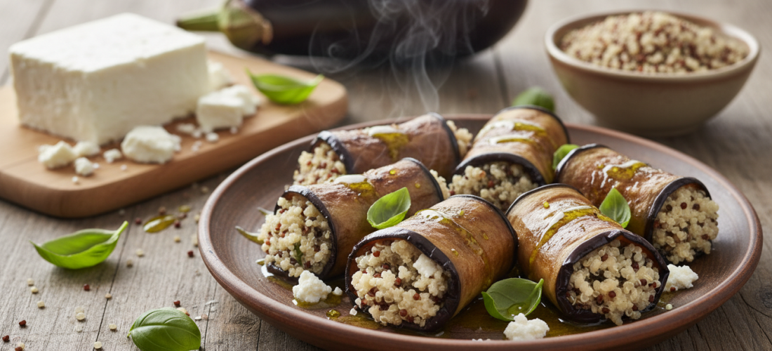 découvrez notre recette savoureuse de cannellonis d’aubergine farcis au quinoa et fromage frais, une alliance parfaite de textures et de saveurs pour un plat sain et gourmand.