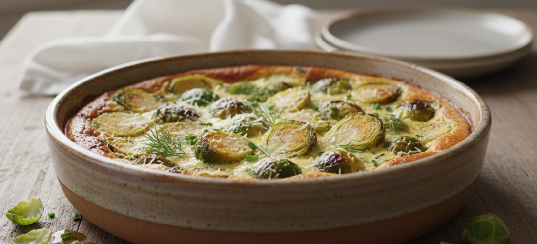 découvrez notre recette saine et gourmande de clafoutis léger aux choux de bruxelles, parfaite pour un repas équilibré et savoureux.