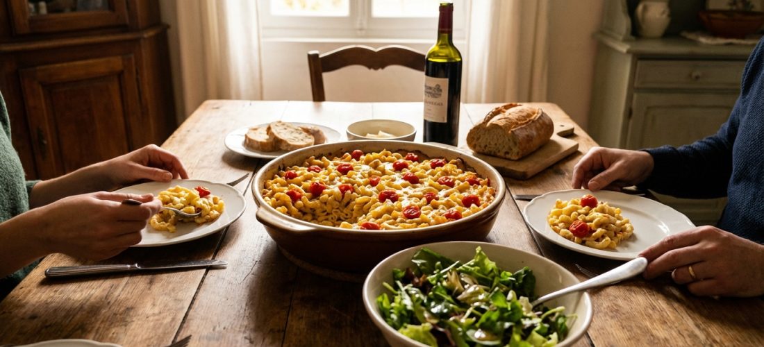 découvrez notre recette savoureuse de gratin de macaroni aux éclats de tomates cerise, un plat gourmand et facile à préparer qui ravira toute la famille.