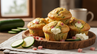 découvrez une recette gourmande de muffins moelleux à la courgette, jambon et fromage frais, parfaits pour un repas savoureux et facile à préparer.