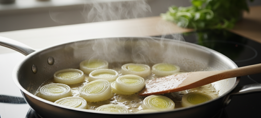 découvrez nos astuces pour réussir une fondue de poireaux fondante accompagnée d'un pavé de saumon délicatement nacré grâce à une cuisson douce et maîtrisée, pour un plat savoureux et élégant.