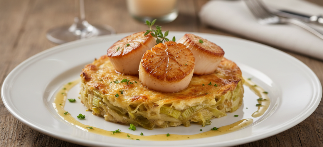 découvrez notre recette facile de gratin de poireaux aux saint-jacques, idéale pour un dîner de fête savoureux et mémorable. un plat raffiné qui séduira vos invités !