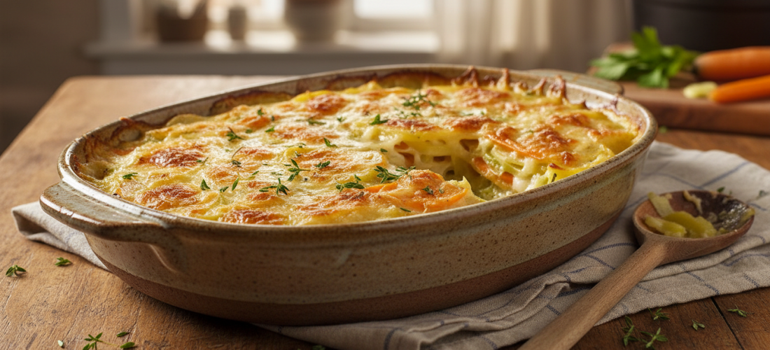 découvrez notre recette facile et savoureuse de gratin fondant aux pommes de terre, poireaux et carottes, pour un plat doré et réconfortant en toute simplicité.