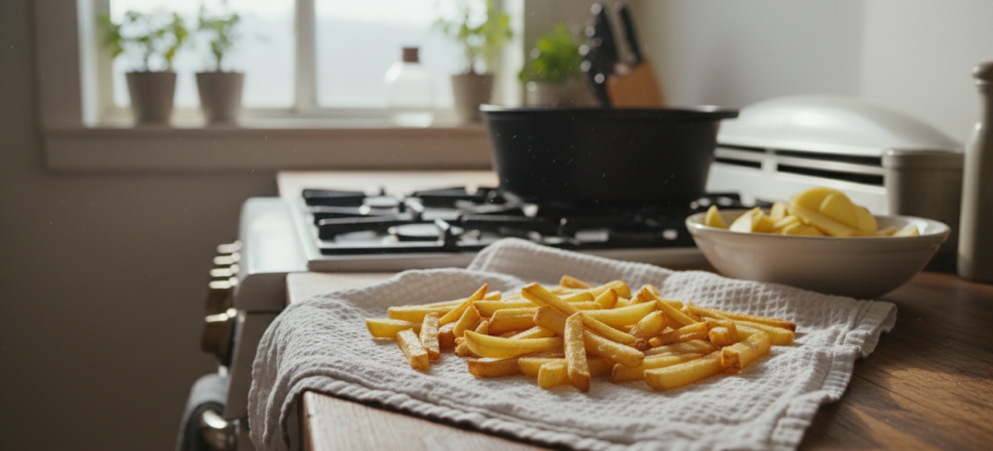 découvrez l'astuce surprenante de l'eau chaude pour des frites airfryer croustillantes et parfaitement réussies à chaque fois.
