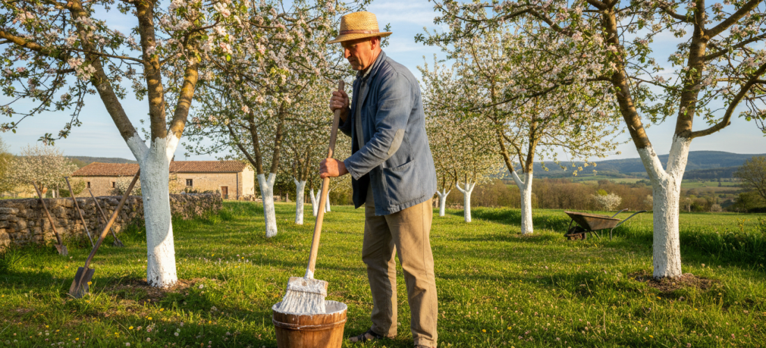 découvrez l'importance de la teinte blanche sur les troncs au printemps, ses bienfaits pour les arbres et les secrets derrière cette pratique essentielle pour protéger et nourrir vos plantations.