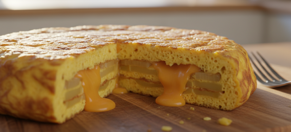 découvrez notre recette gourmande d'omelette à la mode tortilla au cheddar fondant, un délice facile à préparer pour régaler toute la famille.