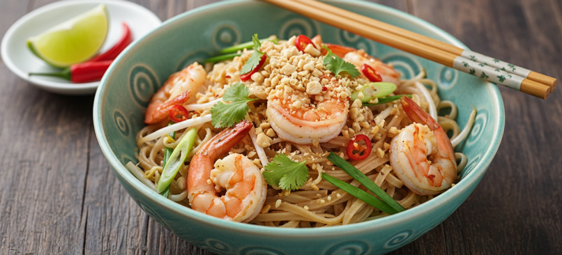 découvrez notre recette légère et savoureuse de pad thaï aux crevettes, parfaite pour un repas rapide à emporter. facile à préparer, équilibrée et pleine de saveurs authentiques.