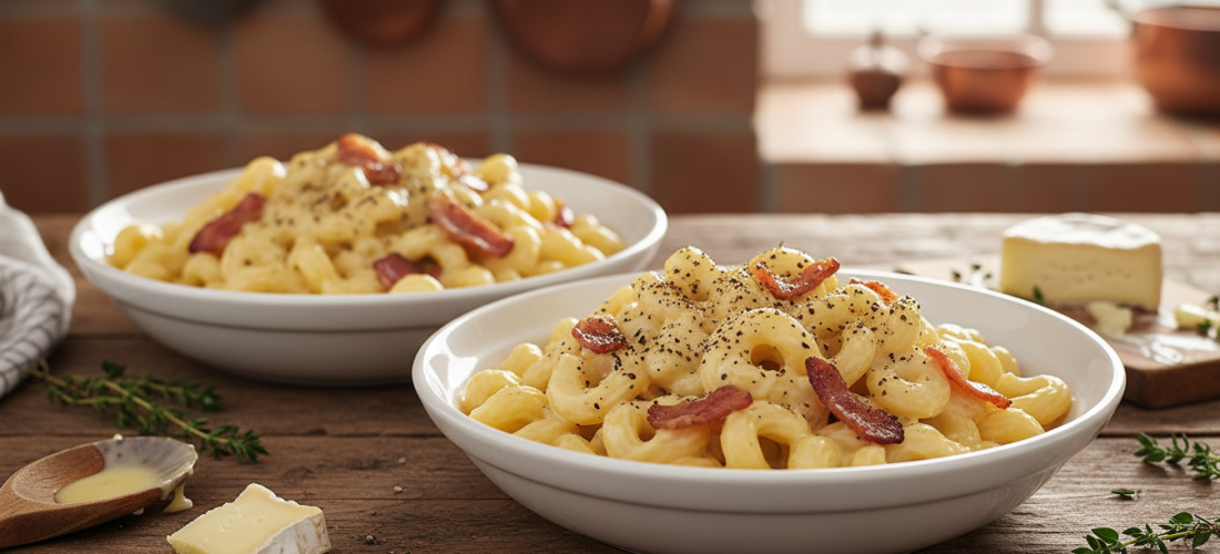 découvrez notre recette revisitée des pâtes à la carbonara avec une touche fondante unique grâce au camembert, pour un plat savoureux et original.