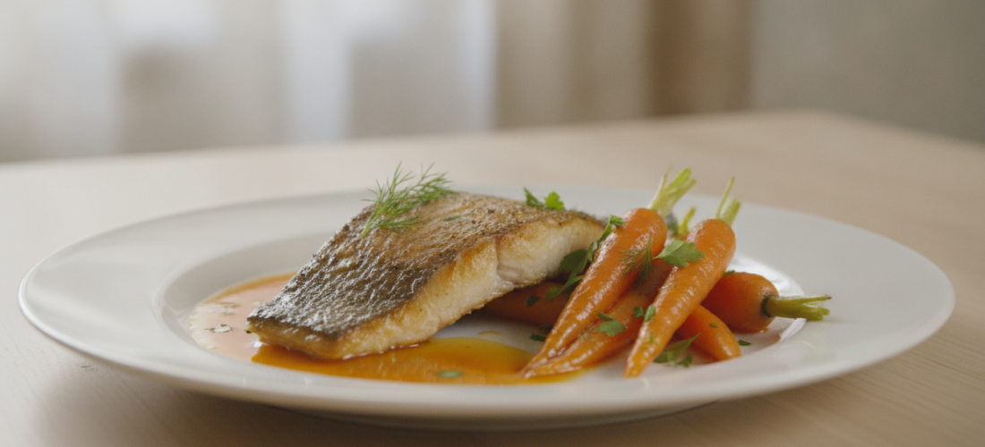 découvrez notre recette légère et savoureuse de pavé de truite à l’orange, accompagné de carottes glacées au miel, idéale pour un repas gourmand et équilibré.