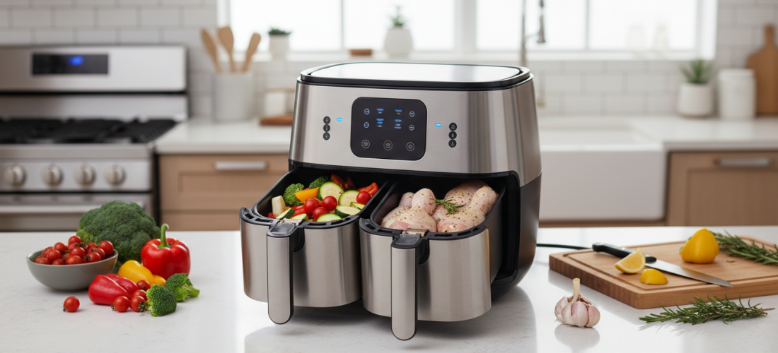 découvrez la philips airfryer série 3000 avec double panier 9l, alliant technologie rapidair pour une cuisson saine, rapide et sans huile. idéale pour préparer vos repas favoris facilement.