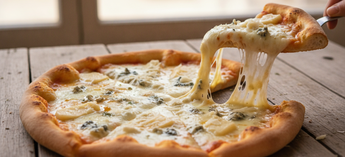 découvrez la pizza quatre fromages, une explosion authentique de saveurs fromagères à savourer pour un plaisir gourmand inégalé.