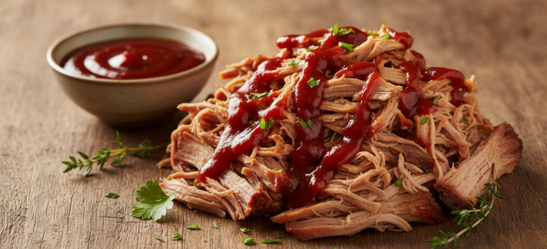découvrez la recette facile et rapide du porc effiloché au cookeo, accompagné d'une sauce barbecue maison savoureuse qui ravira vos papilles.