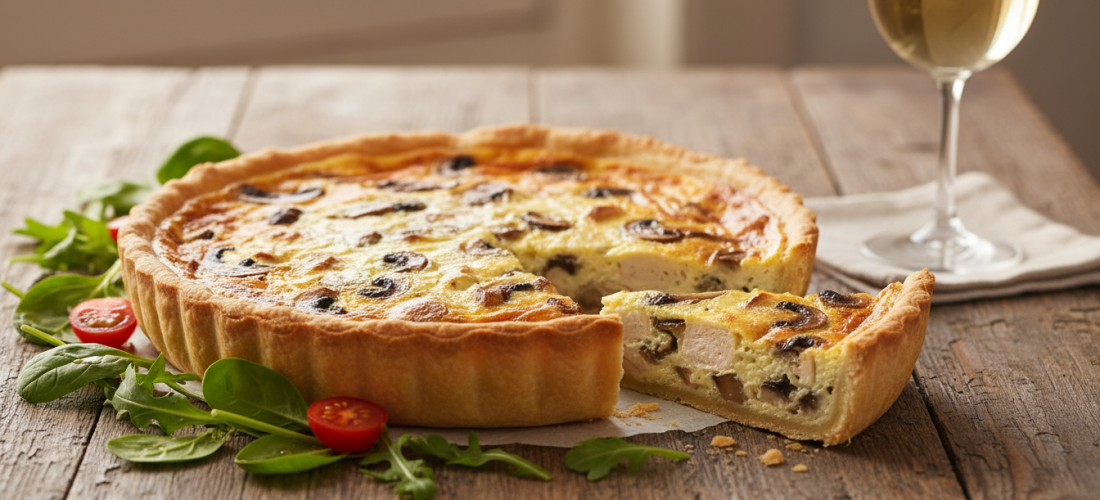 découvrez notre recette simple et gourmande de quiche légère au poulet et champignons, idéale pour un repas savoureux et équilibré en toute simplicité.