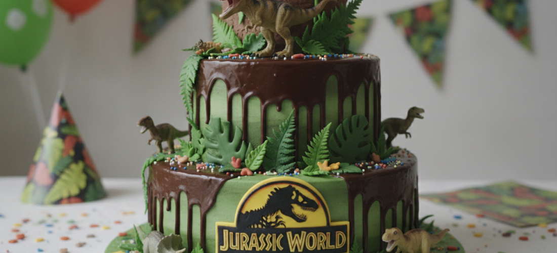 découvrez une recette maison facile pour un gâteau au chocolat sur le thème jurassic world, décoré avec des dinosaures pour émerveiller petits et grands à votre fête d'anniversaire.