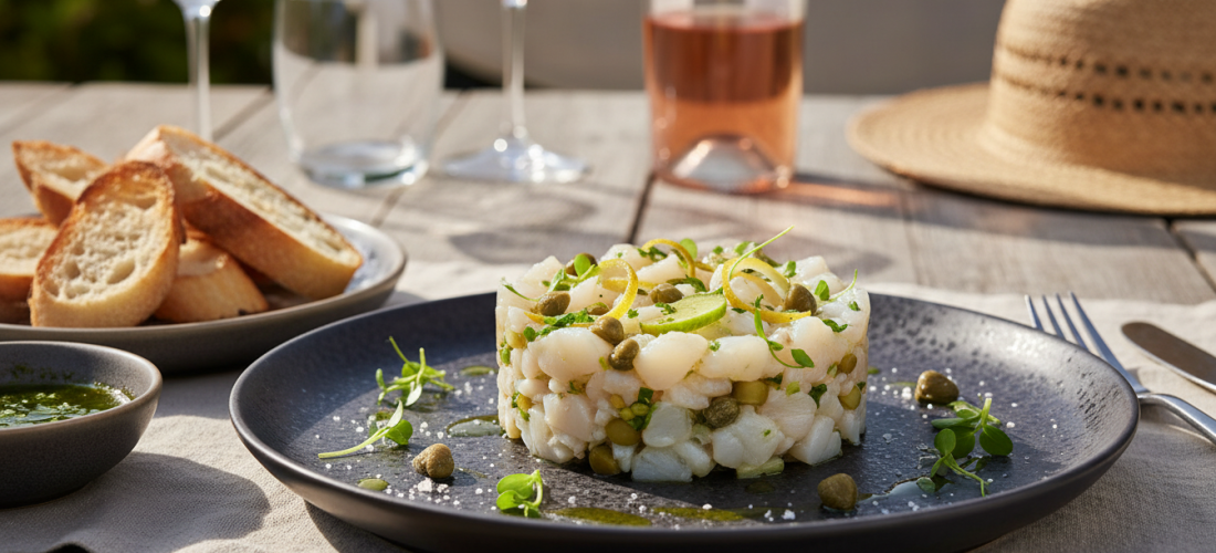 découvrez une recette conviviale de tartare frais de poisson blanc aux câpres, parfaite pour partager un moment gourmand entre amis.