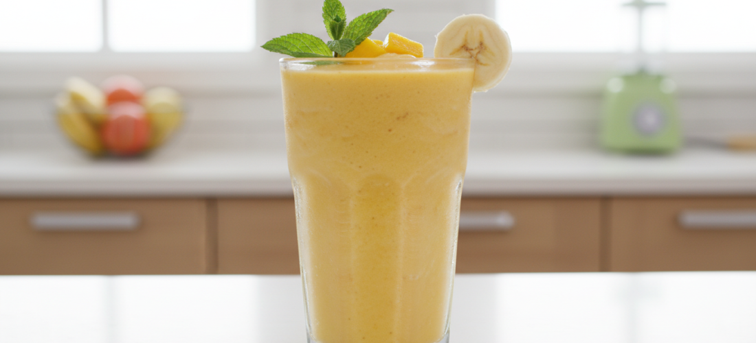 découvrez une recette facile de smoothie glacé léger à la mangue et à la banane, idéal pour un plaisir fruité et rafraîchissant à tout moment de la journée.