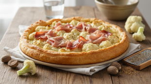 découvrez une recette gourmande et légère de tarte au chou-fleur et jambon, rehaussée d'une délicate touche de muscade. parfaite pour un repas savoureux et équilibré.