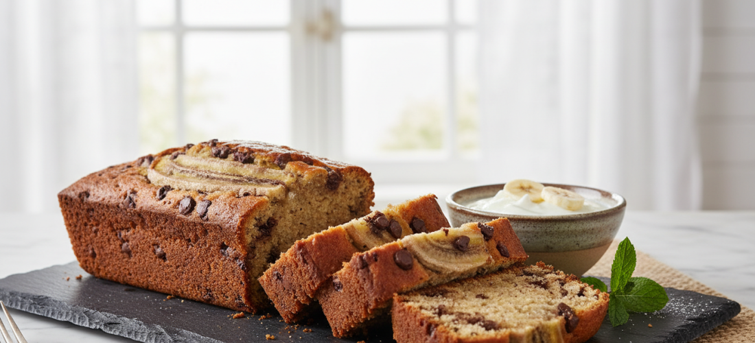 découvrez une recette gourmande de cake léger à la banane et pépites de chocolat, parfaite pour un dessert savoureux et facile à réaliser.