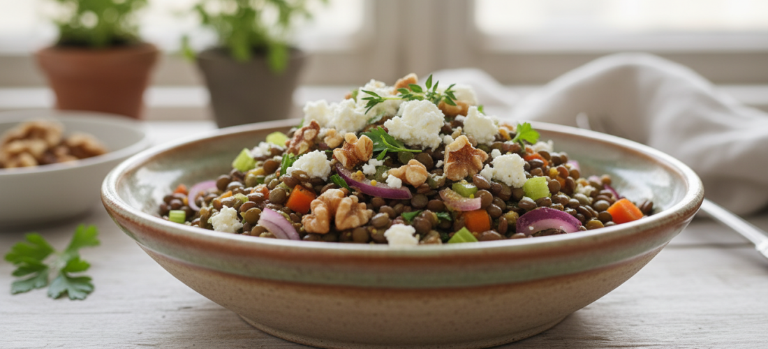 découvrez notre salade de lentilles et fromage, un mélange savoureux et gourmand qui ravira vos papilles. parfaite pour un repas sain et délicieux.