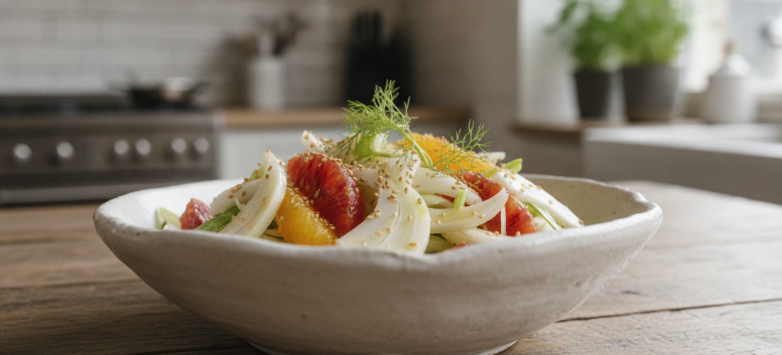 découvrez une salade fraîche et audacieuse alliant fenouil cru, sésame et orange. une recette saine et pleine de saveurs à adopter sans attendre pour vos repas légers.