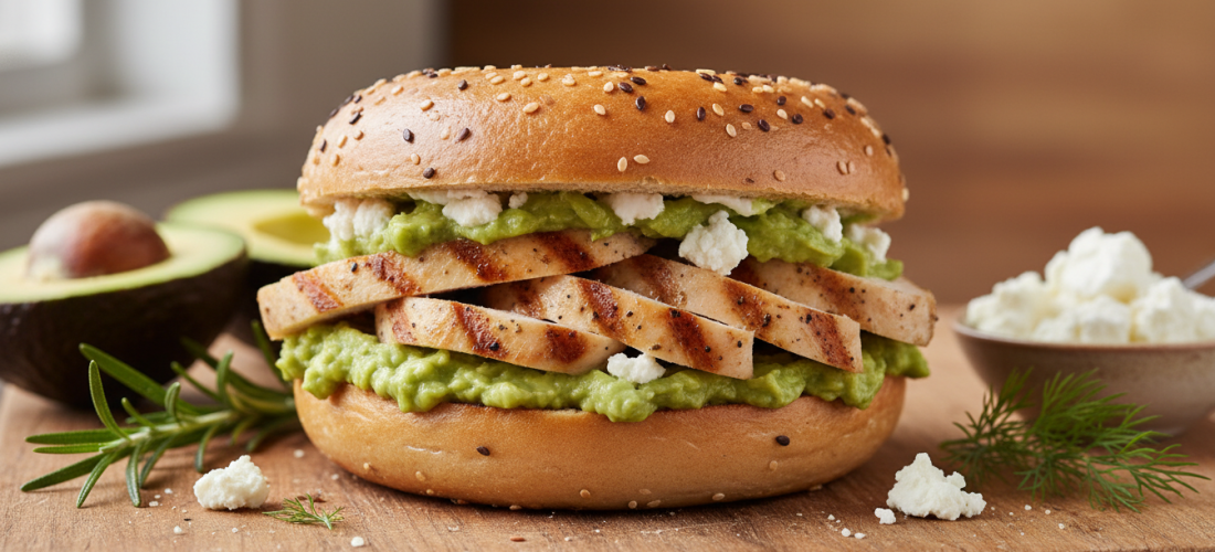découvrez la recette incontournable du bagel gourmand au poulet, avocat crémeux et fromage de chèvre pour un délicieux repas plein de saveurs.
