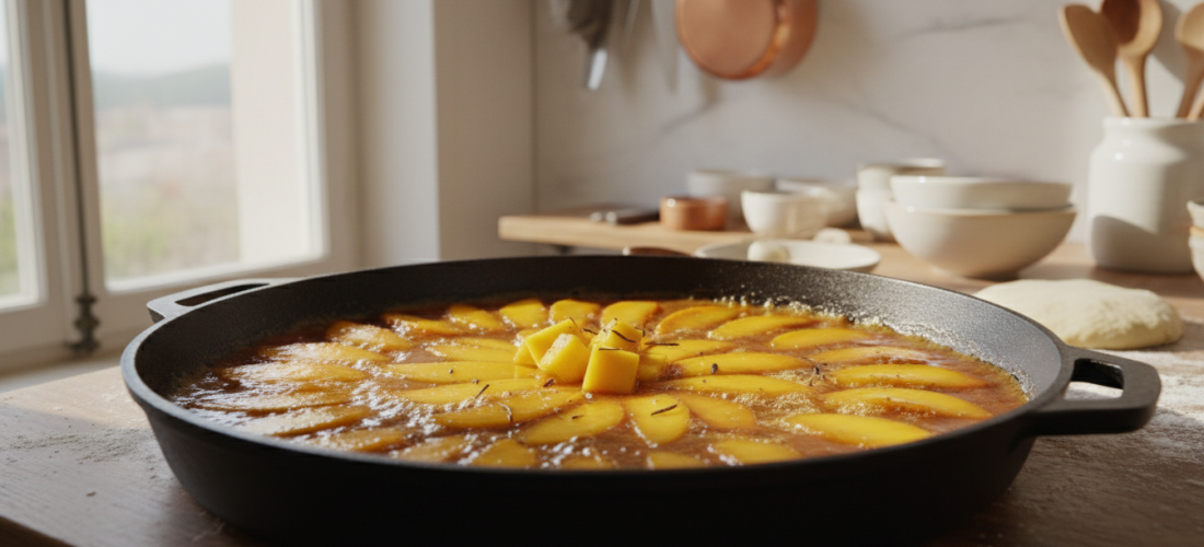 découvrez notre recette légère de tarte tatin à la mangue, une douceur exotique et gourmande à savourer sans culpabilité.