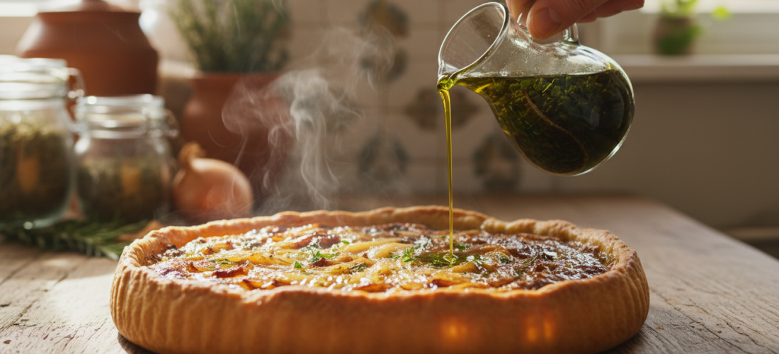 découvrez la tarte alsacienne aux oignons confits et son secret étonnant au moment du service qui transforme à jamais votre expérience de dégustation.