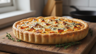 découvrez notre recette facile de tarte gourmande au fromage bleu et patates douces, un mélange savoureux parfait pour un repas réconfortant et original.