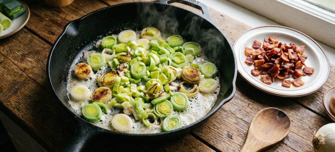 découvrez une tarte savoureuse aux poireaux, fromage fondant et bacon croustillant, alliant simplicité et gourmandise pour un repas délicieux et réconfortant.
