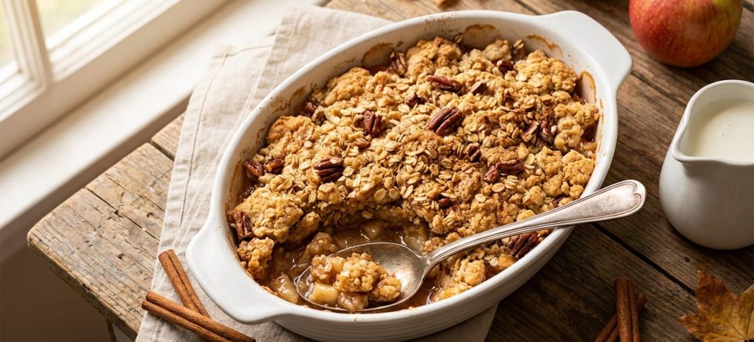 découvrez notre recette facile de crumble pommes-cannelle, prêt en seulement 10 minutes. un dessert gourmand qui vous fera redécouvrir les saveurs de votre enfance.