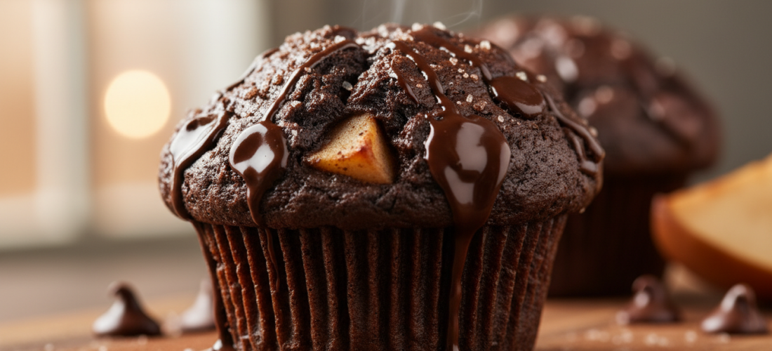 découvrez notre muffin poire-chocolat noir maison, moelleux et parfumé, une gourmandise irrésistiblement généreuse qui séduit dès la première bouchée.