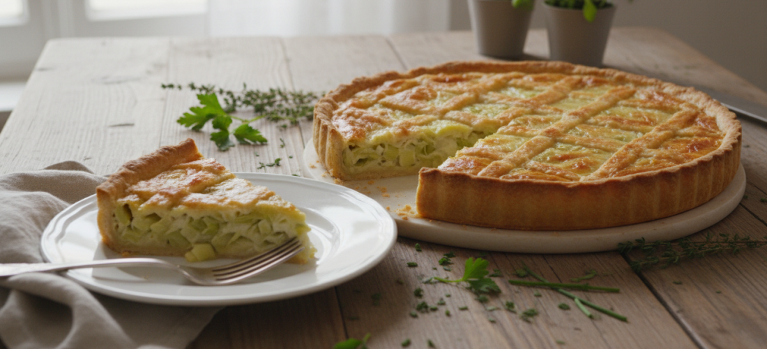 découvrez notre tarte rustique aux poireaux et comté, un plat familial savoureux qui séduit petits et grands avec ses saveurs authentiques et réconfortantes.
