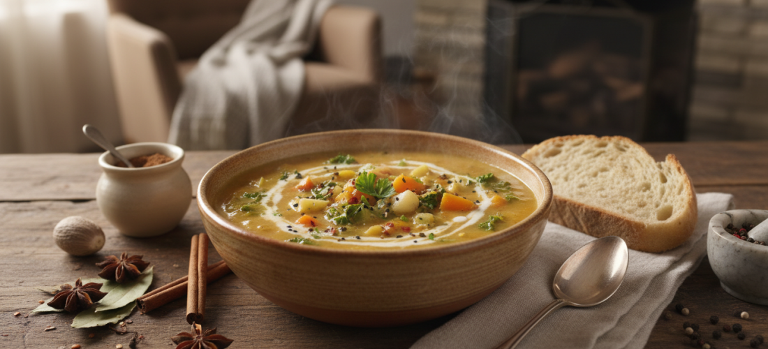découvrez notre velouté hivernal aux épices douces et légumes réconfortants, une recette légère et savoureuse qui apporte chaleur et bien-être à chaque cuillère.