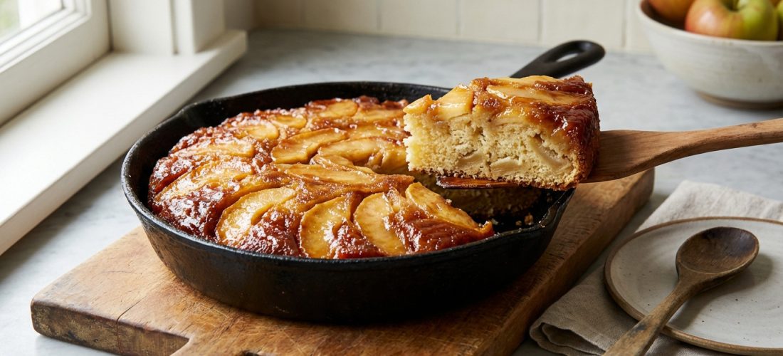 Gâteau aux pommes à la poêle, dessert fondant et caramélisé, prêt en 35 minutes