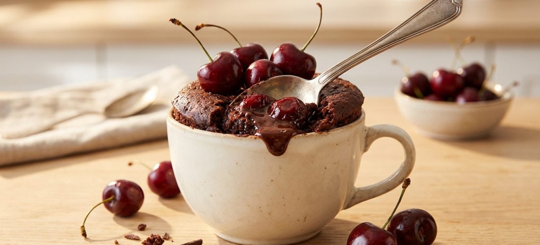 delicious-chocolate-cherry-mug-cake