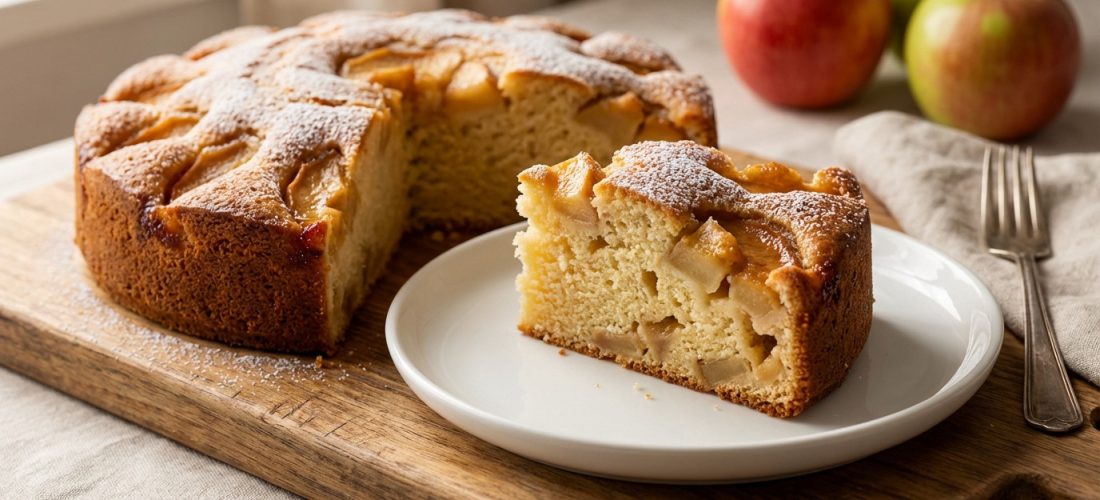 Gâteau moelleux aux pommes Golden, parfait pour un dessert réconfortant