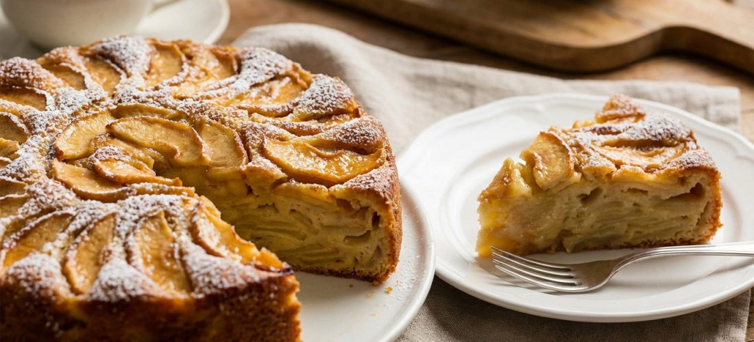 exquisite-apple-cake-with-powdered-sugar