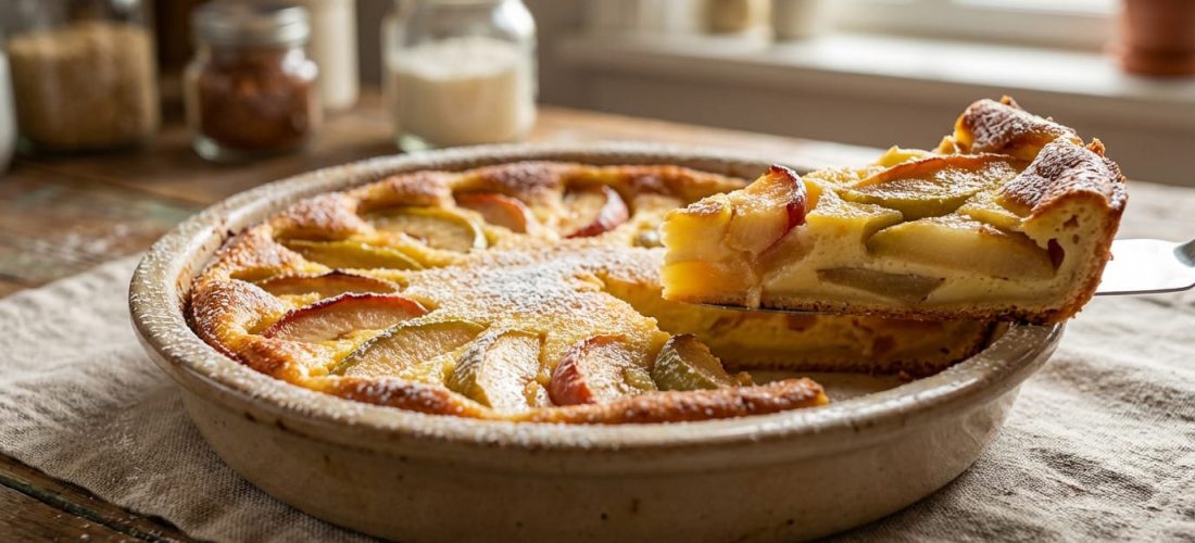 Clafoutis pommes poires facile, dessert automnal prêt à être dégusté
