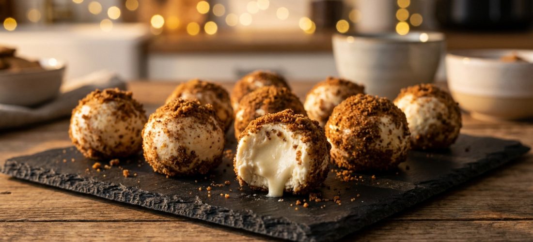 Bouchées fromage pain d'épices apéritives élégantes prêtes à servir