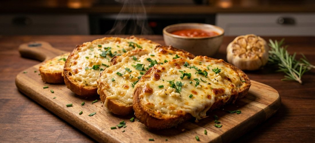 gratinated-cheesy-garlic-toasts-with-marinara