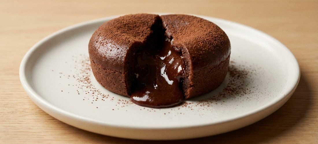 Fondant au chocolat avec un cœur coulant, parfait pour un dessert gourmet