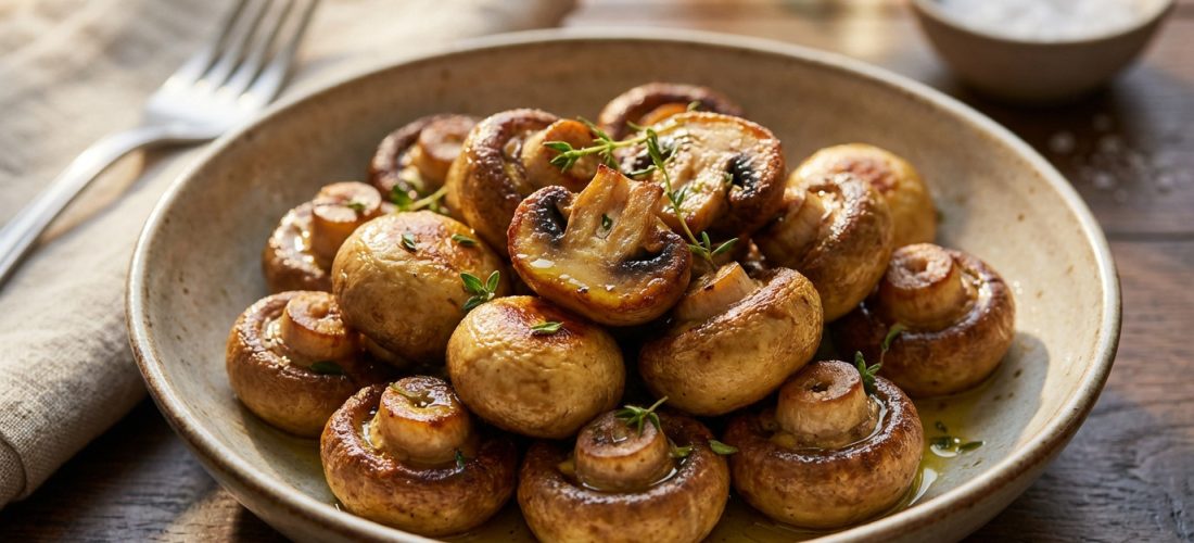 Champignons Etchebest croustillants préparés avec une poêle en fonte